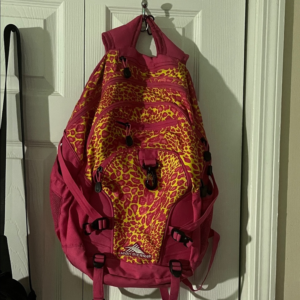 High Sierra Pink and Yellow Backpack